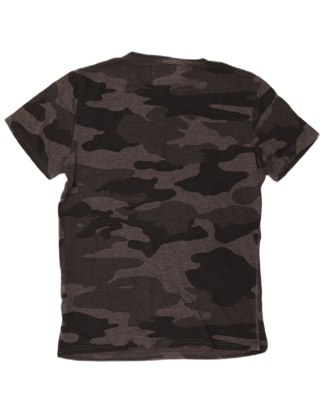 SUPERDRY Mens T-Shirt Top Large Grey Camouflage Cotton