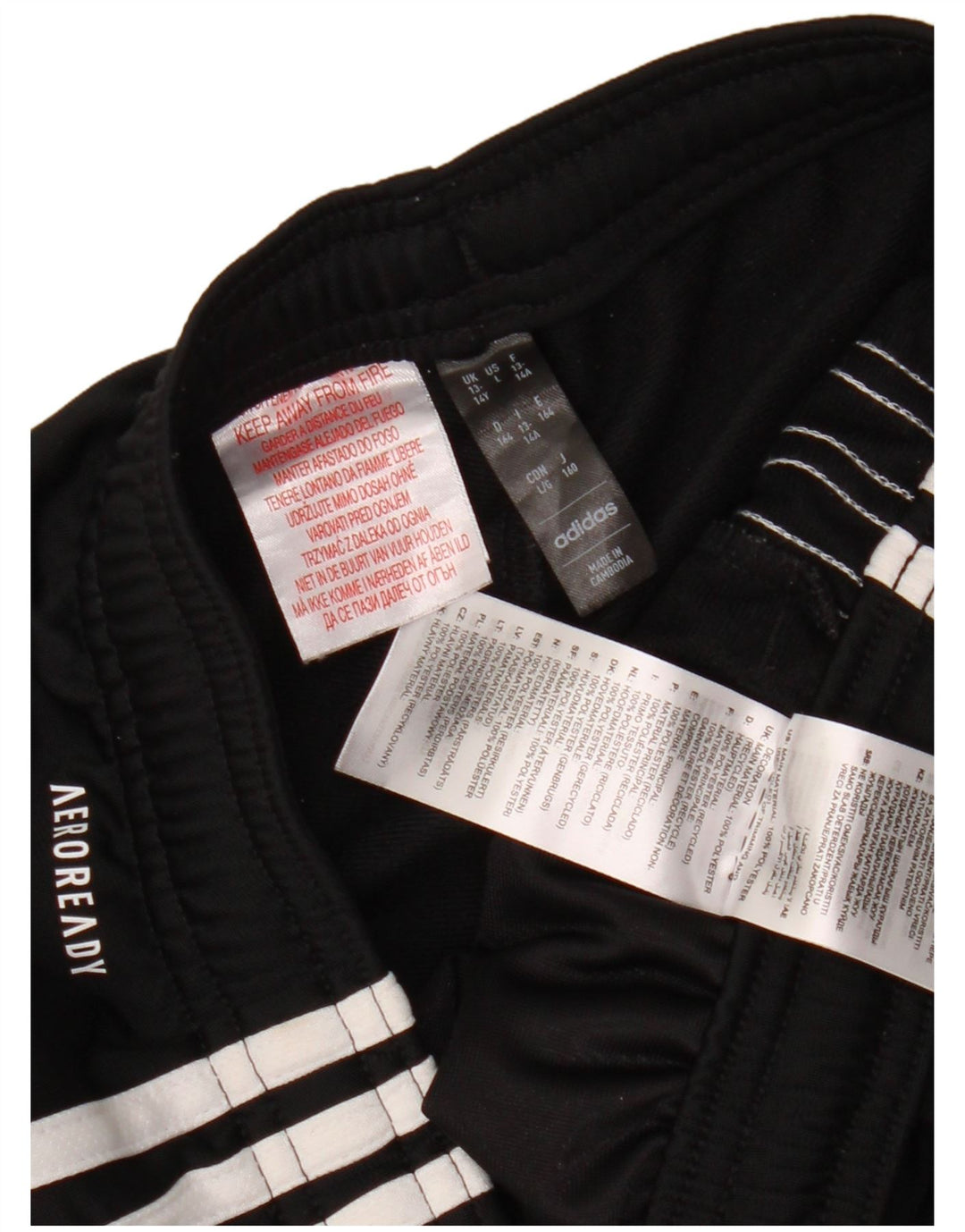 Adidas Boys Aeroready Tracksuit Trousers 13-14 Years Black Polyester