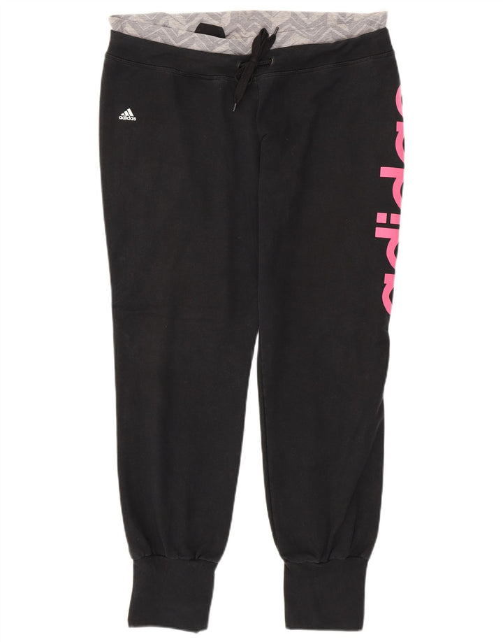 ADIDAS Womens Climalite Tracksuit Trousers Joggers UK 16/18 Large  Black