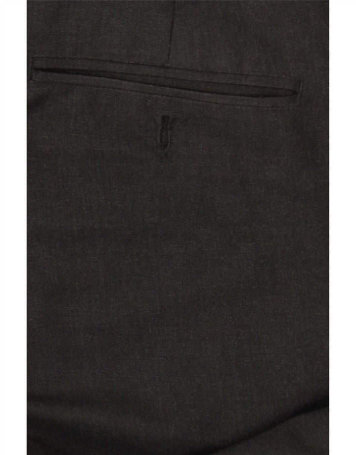Marks & Spencer Mens Tailored Straight Suit Trousers W38 L31 Grey Polyester