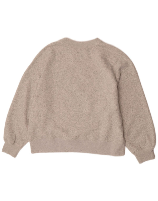 Abercrombie & Fitch Womens Graphic Sweatshirt Jumper UK 16 Large Grey