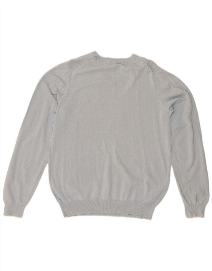 LYLE & SCOTT Mens Club V-Neck Jumper Sweater Small Blue