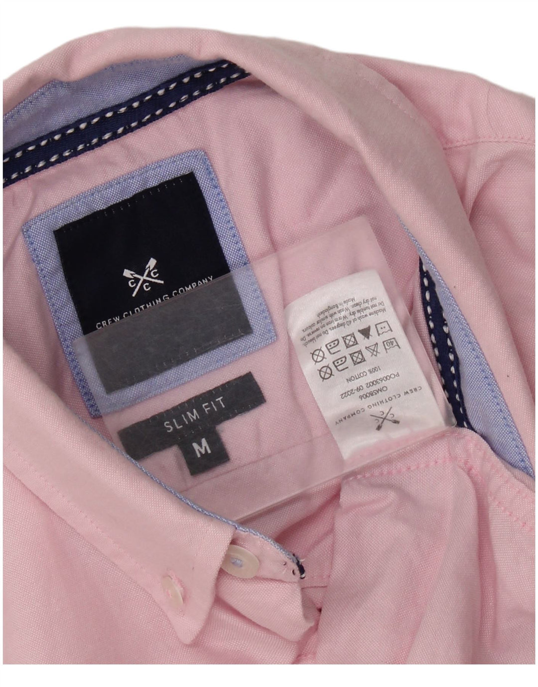 CREW CLOTHING Mens Slim Fit Shirt Medium Pink Cotton