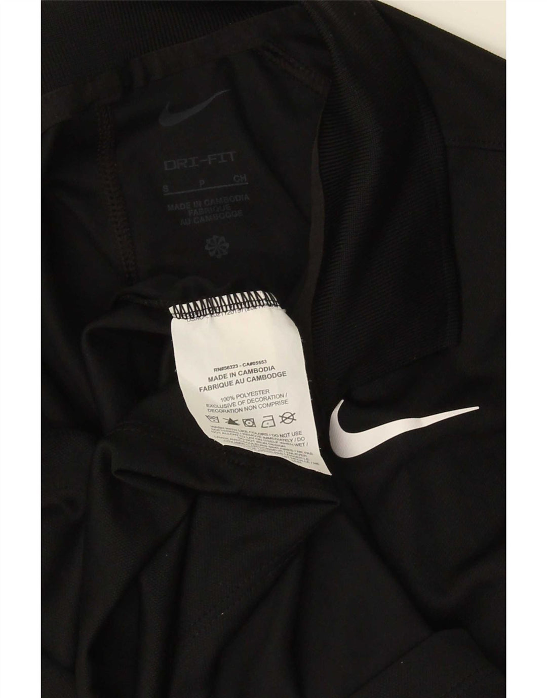 Nike Mens Dri Fit Polo Shirt Small Black Polyester