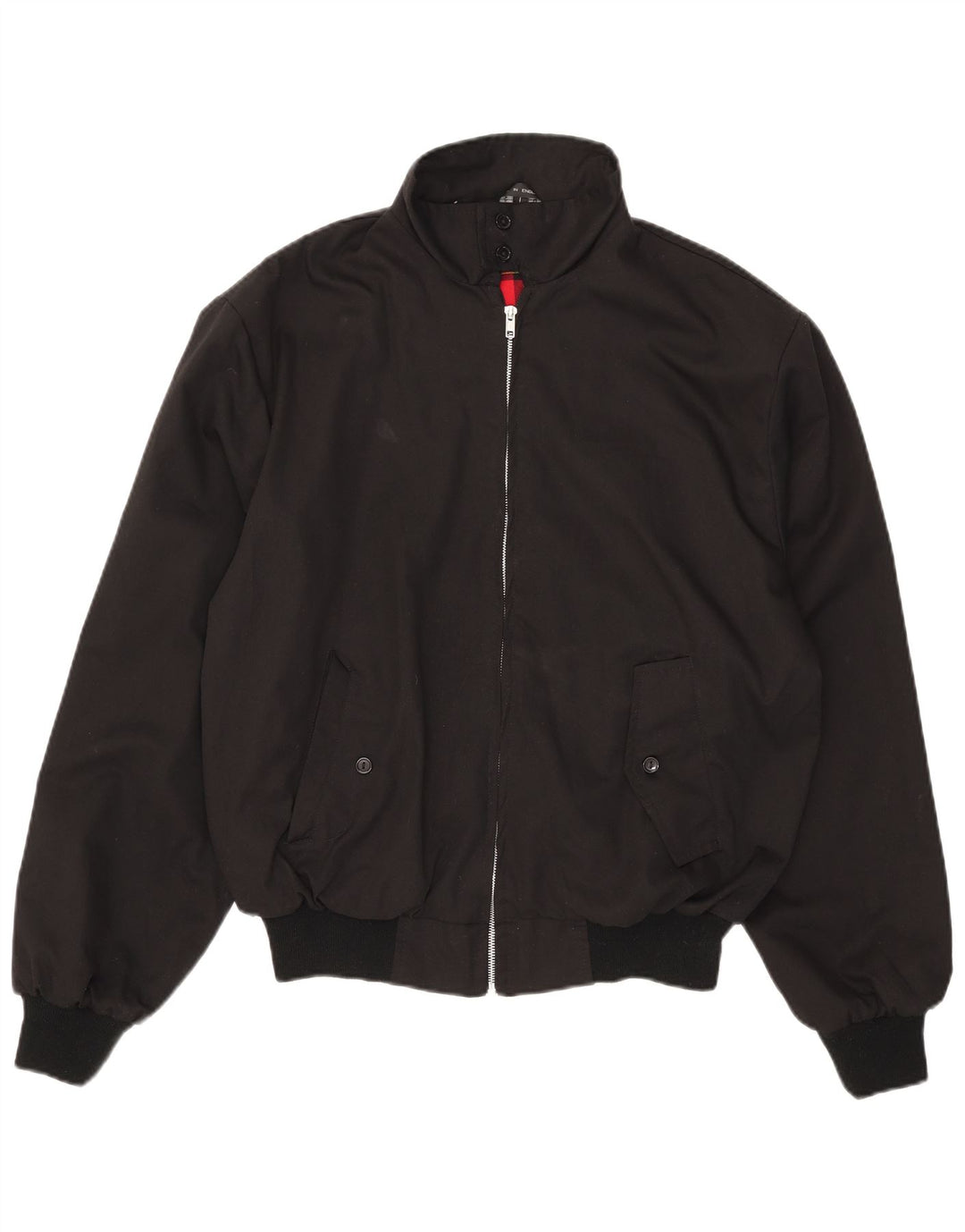 Vintage Mens Bomber Jacket UK 40 Large Black Polyester