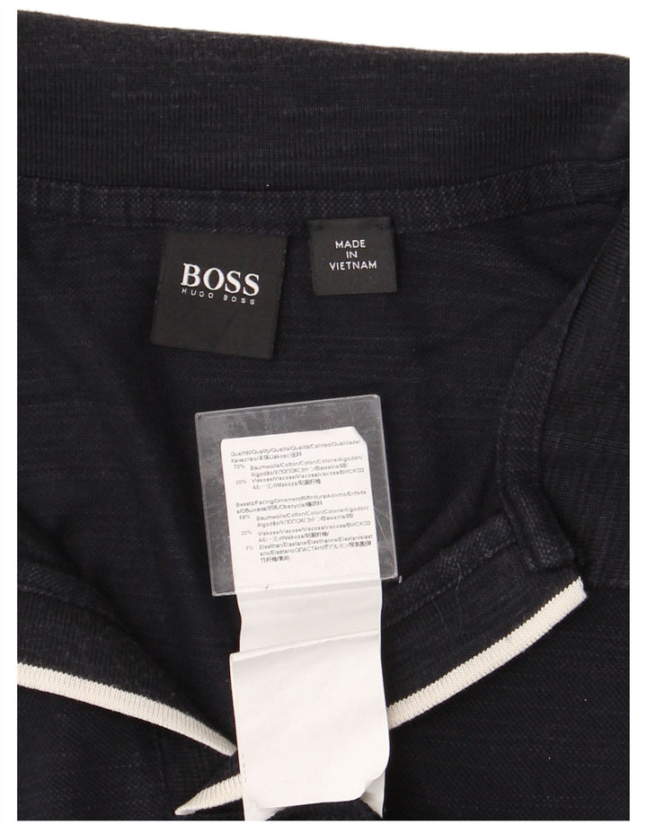 HUGO BOSS Mens Polo Shirt 2XL Navy Blue Cotton
