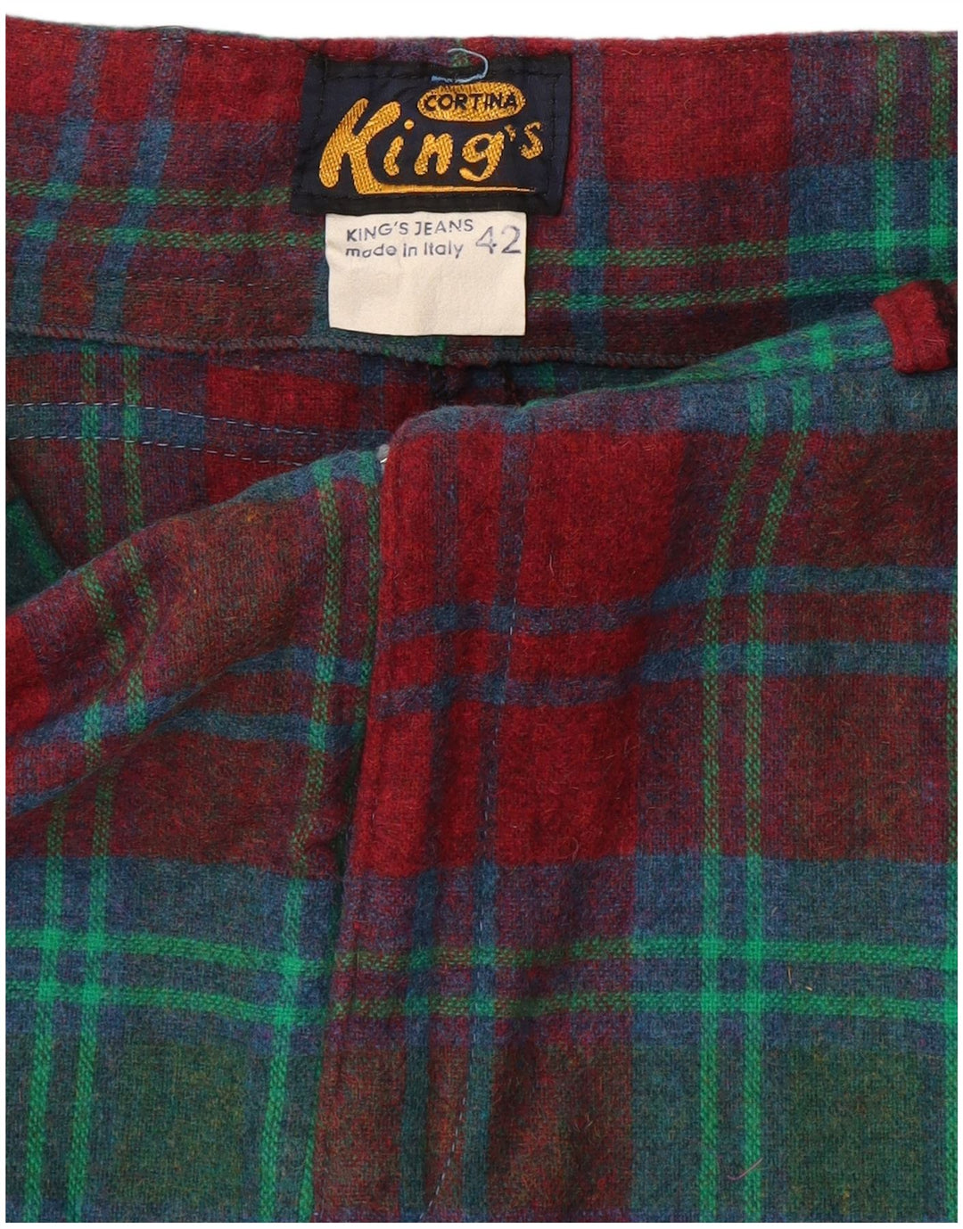 Vintage Womens Cargo Skirt IT 42 Medium W28  Red Check Wool