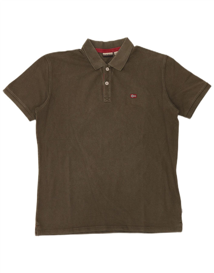 NAPAPIJRI Mens Polo Shirt XL Khaki