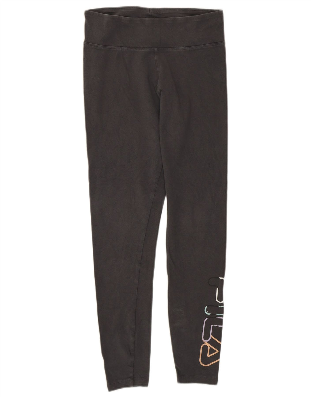 Fila Womens Graphic Leggings UK 10 Small Grey Cotton