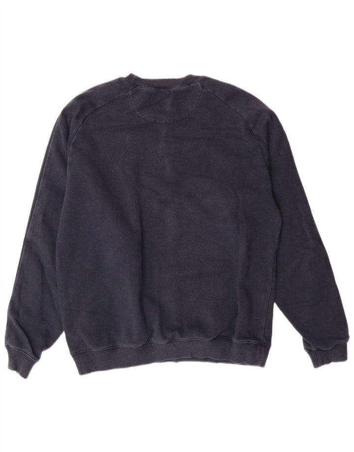 NIKE Mens Graphic Sweatshirt Jumper UK 39/41 Medium Navy Blue Cotton