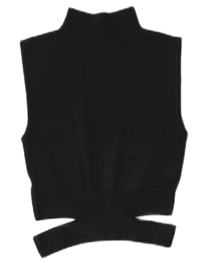 Zara Womens Sleeveless Knit Crop Top UK 10 Small Grey