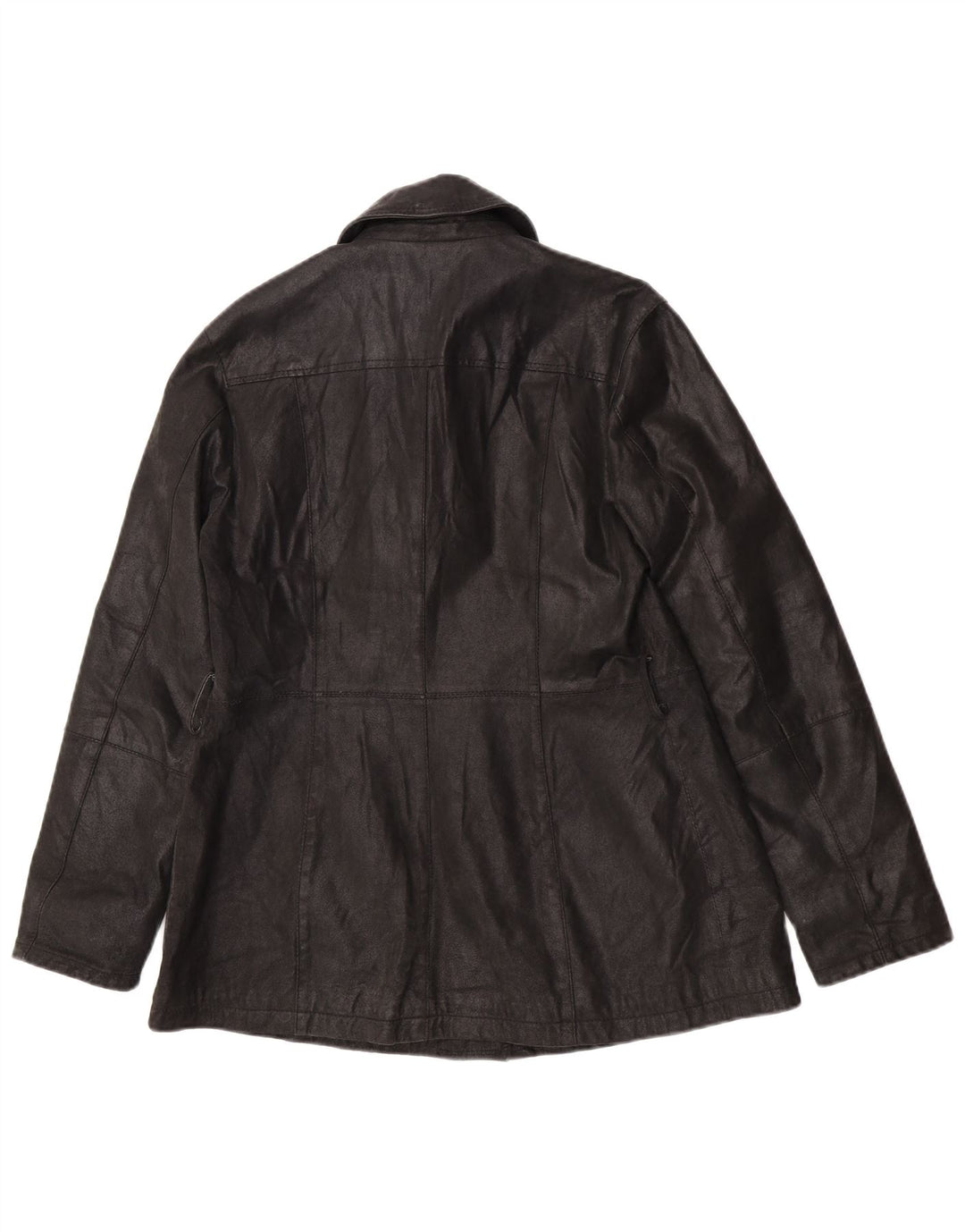 Vintage Womens Leather Jacket IT 46 Large Black Leather