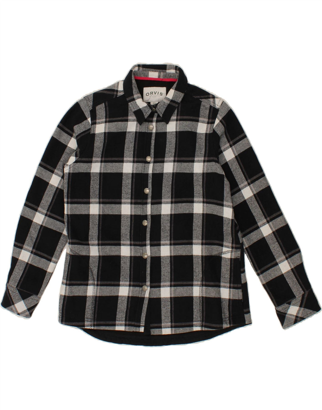 ORVIS Womens Bomber Jacket UK 14 Medium Black Plaid Cotton Vintage Orvis and Second-Hand Orvis from Messina Hembry 