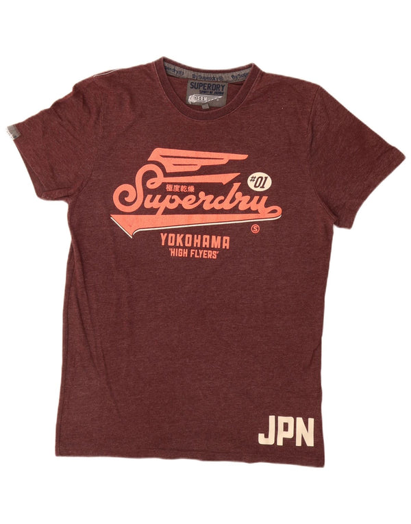 Superdry Mens Graphic T-Shirt Top XL Burgundy Cotton