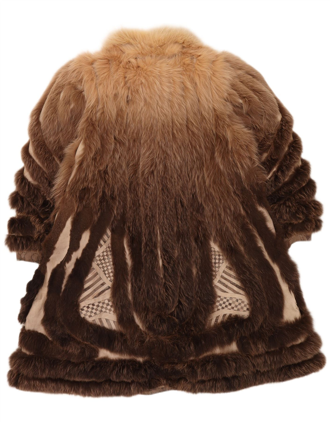 VINTAGE Womens Faux Fur Reversible Overcoat UK 18 XL Brown Floral