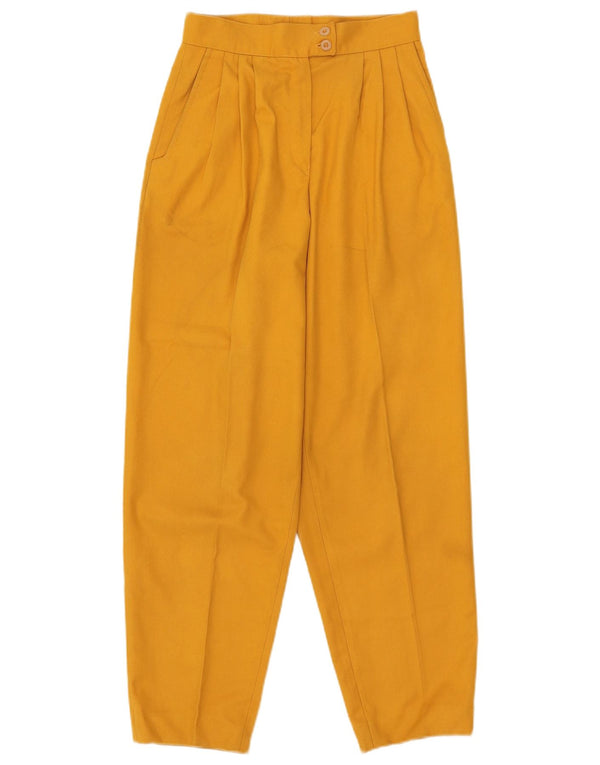 Vintage Womens High Waist Pegged Casual Trousers W25 L27 Yellow
