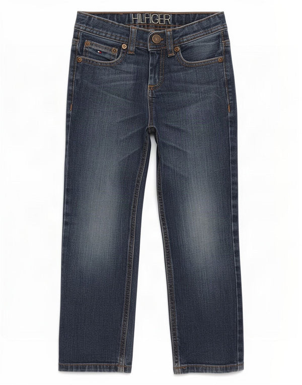 Tommy Hilfiger Boys Straight Jeans 4-5 Years W22 L18 Blue Cotton