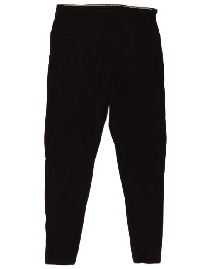 CALVIN KLEIN Womens Graphic Crop Leggings UK 12 Medium Black Cotton