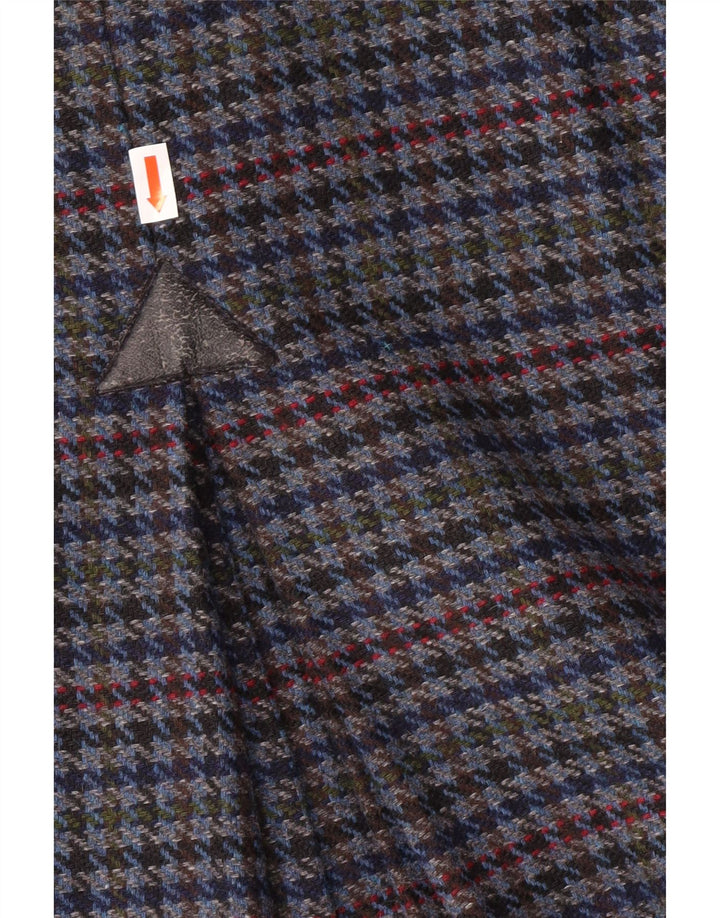 Vintage Womens Pencil Skirt UK 14 Medium W28 Blue Houndstooth