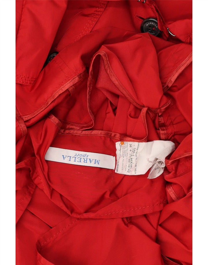 MARELLA Womens Trench Coat UK 10 Small Red Polyester