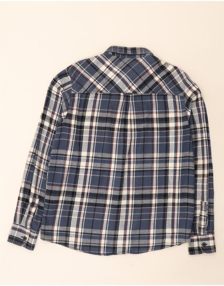 Weird Fish Mens Flannel Shirt Medium Blue Check Cotton