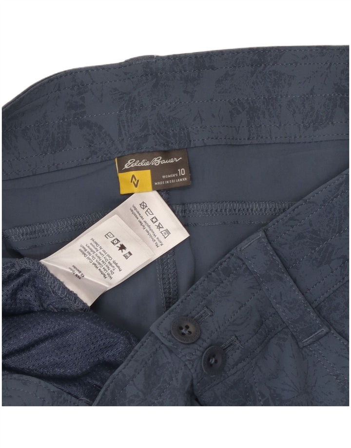 Eddie Bauer Womens Cargo Shorts US 10 Large W32  Blue Floral Nylon