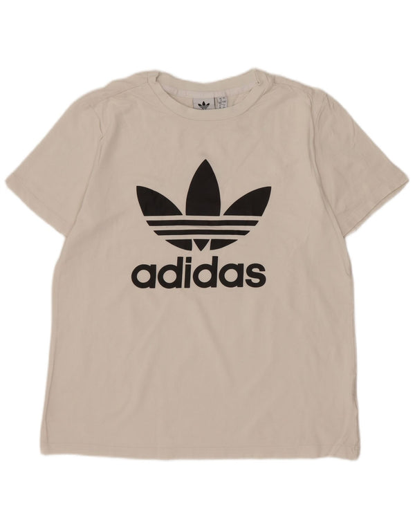 Adidas Womens Graphic T-Shirt Top UK 12 Medium White
