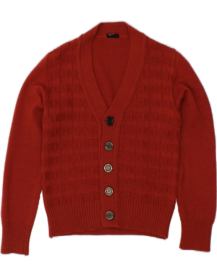 SETTEBELO Womens Cardigan Sweater UK 12 Medium Red Vintage Settebelo and Second-Hand Settebelo from Messina Hembry 