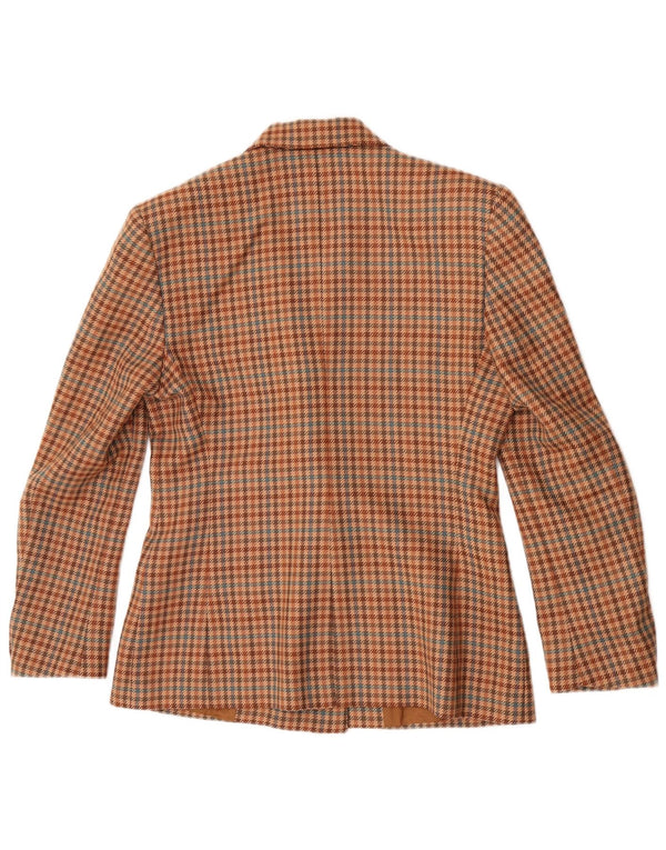 Vintage Womens Double Breasted Blazer Jacket IT 42 Medium Brown Houndstooth