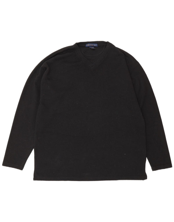 Essential Mens Top Long Sleeve Large Black Polyester