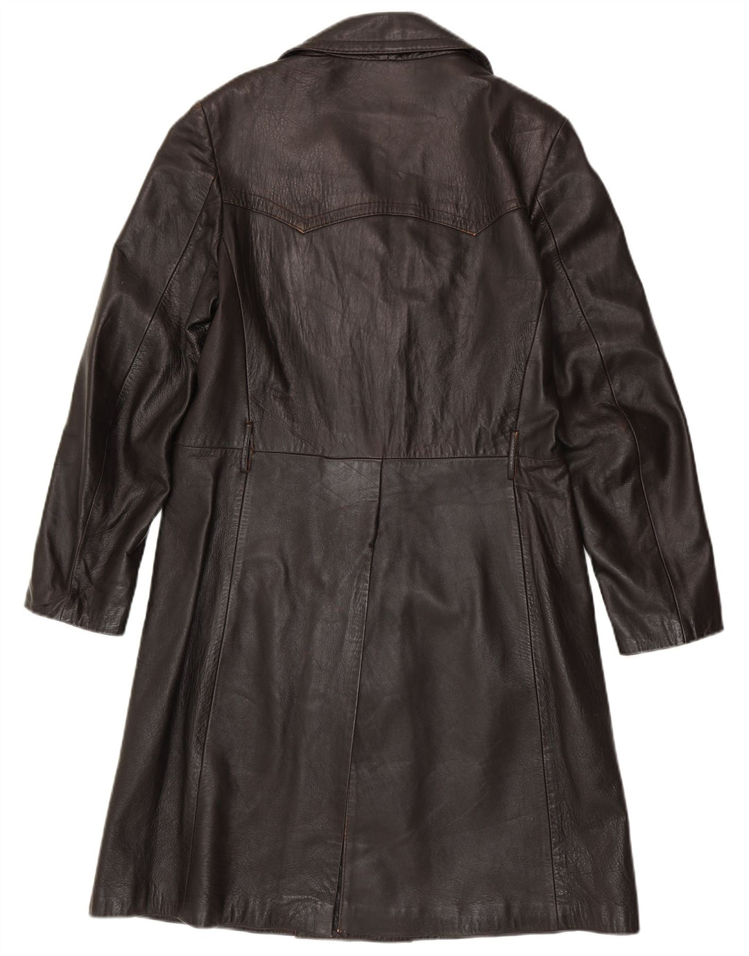 VINTAGE Mens Leather Coat IT 50 Large Brown Leather