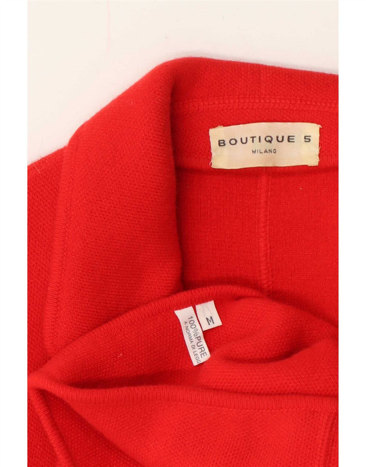 Vintage Womens Knit 2 Button Blazer Jacket UK 14 Medium Red Cashmere