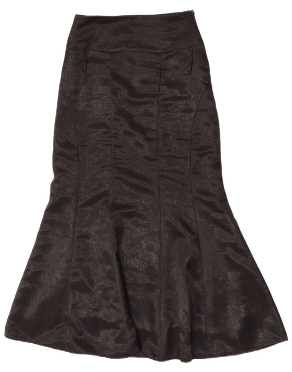 Vintage Womens High Waist Mermaid Skirt EU 38 Medium W24 Black Polyester
