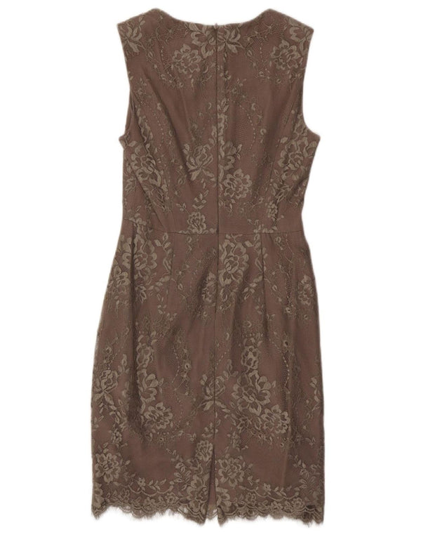 L.K. BENNETT Womens Sleeveless Sheath Dress UK 8 Small Purple Floral Nylon