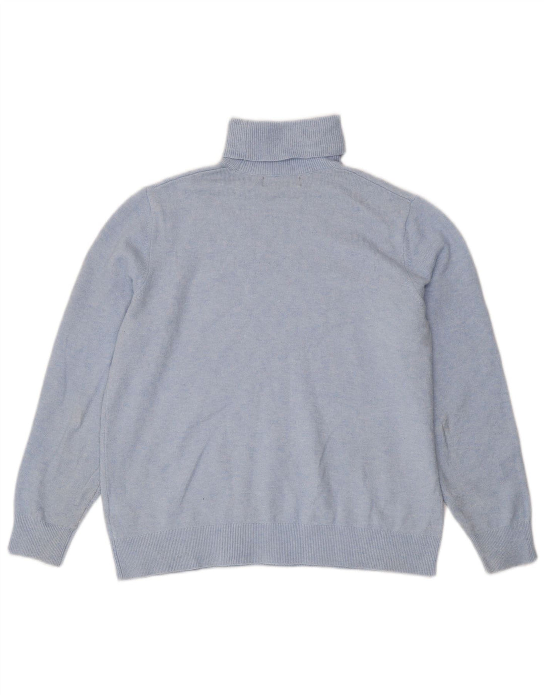 Marks & Spencer Womens Roll Neck Jumper Sweater UK 14 Medium Blue Polyester