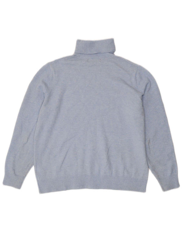 Marks & Spencer Womens Roll Neck Jumper Sweater UK 14 Medium Blue Polyester