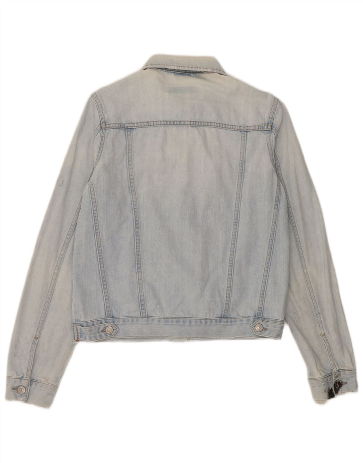 Topshop Womens Denim Jacket UK 10 Small Blue Cotton