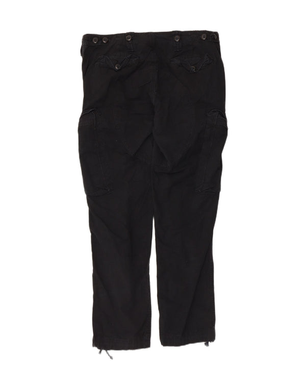 Polo Ralph Lauren Mens Straight Cargo Trousers W34 L30 Black Cotton