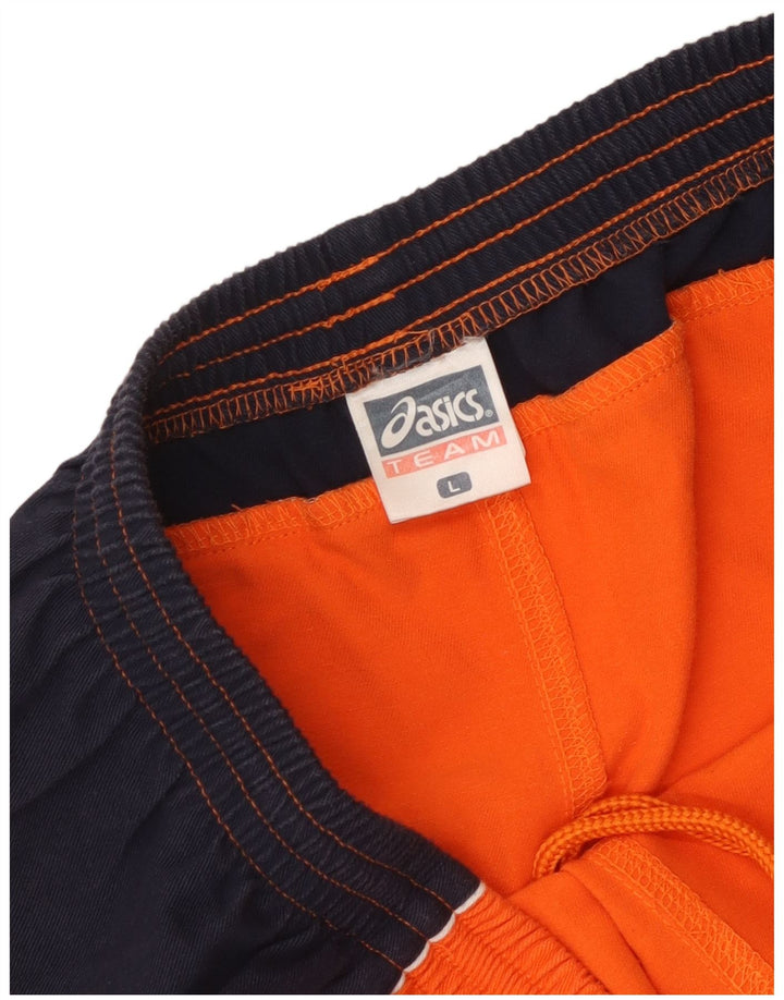 Asics Mens Sport Shorts Large  Orange Colourblock Polyester