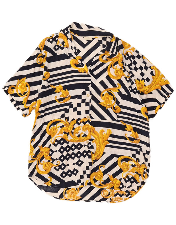 Fancy Fully Womens Abstract Pattern Shirt Blouse UK 20 2XL Multicoloured