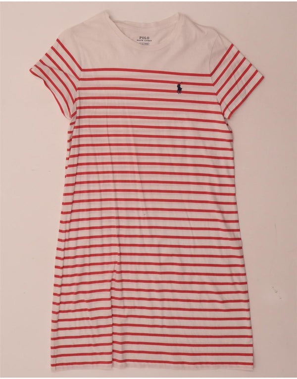 Polo Ralph Lauren Womens T-Shirt Dress UK 14 Large White Striped