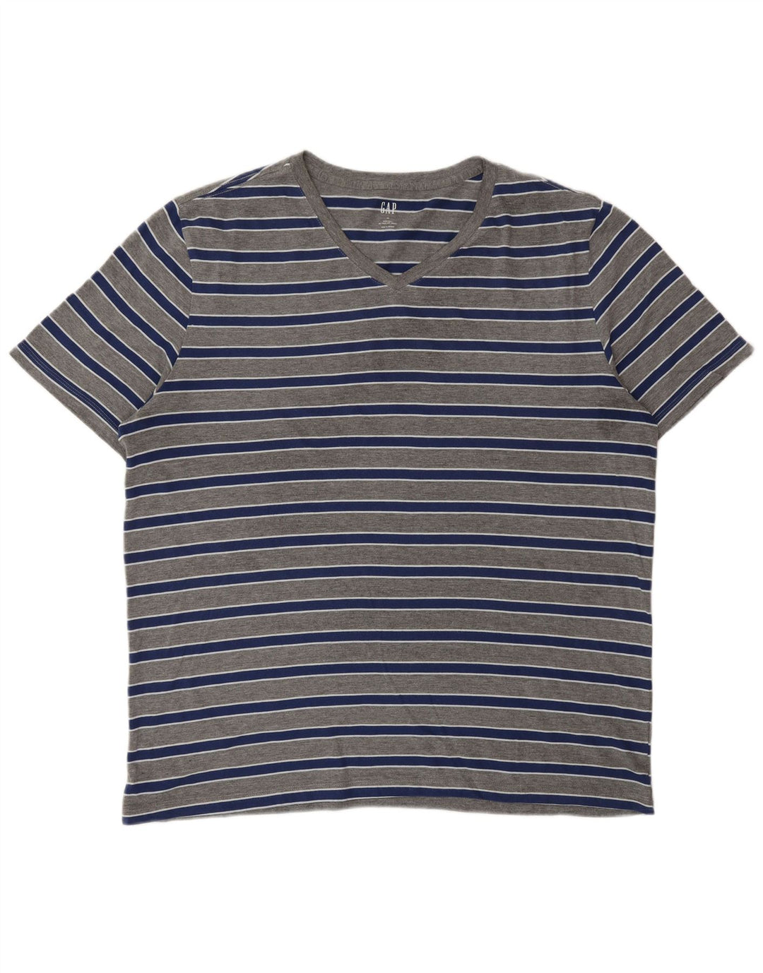GAP Mens T-Shirt Top XL Grey Striped