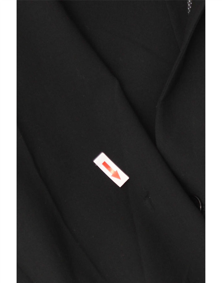 Marks & Spencer Mens 2 Button Blazer Jacket UK 48 2XL Black Wool