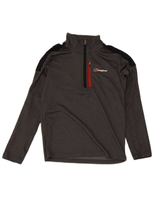 Berghaus Boys Zip Neck Pullover Tracksuit Top 11-12 Years Grey Colourblock