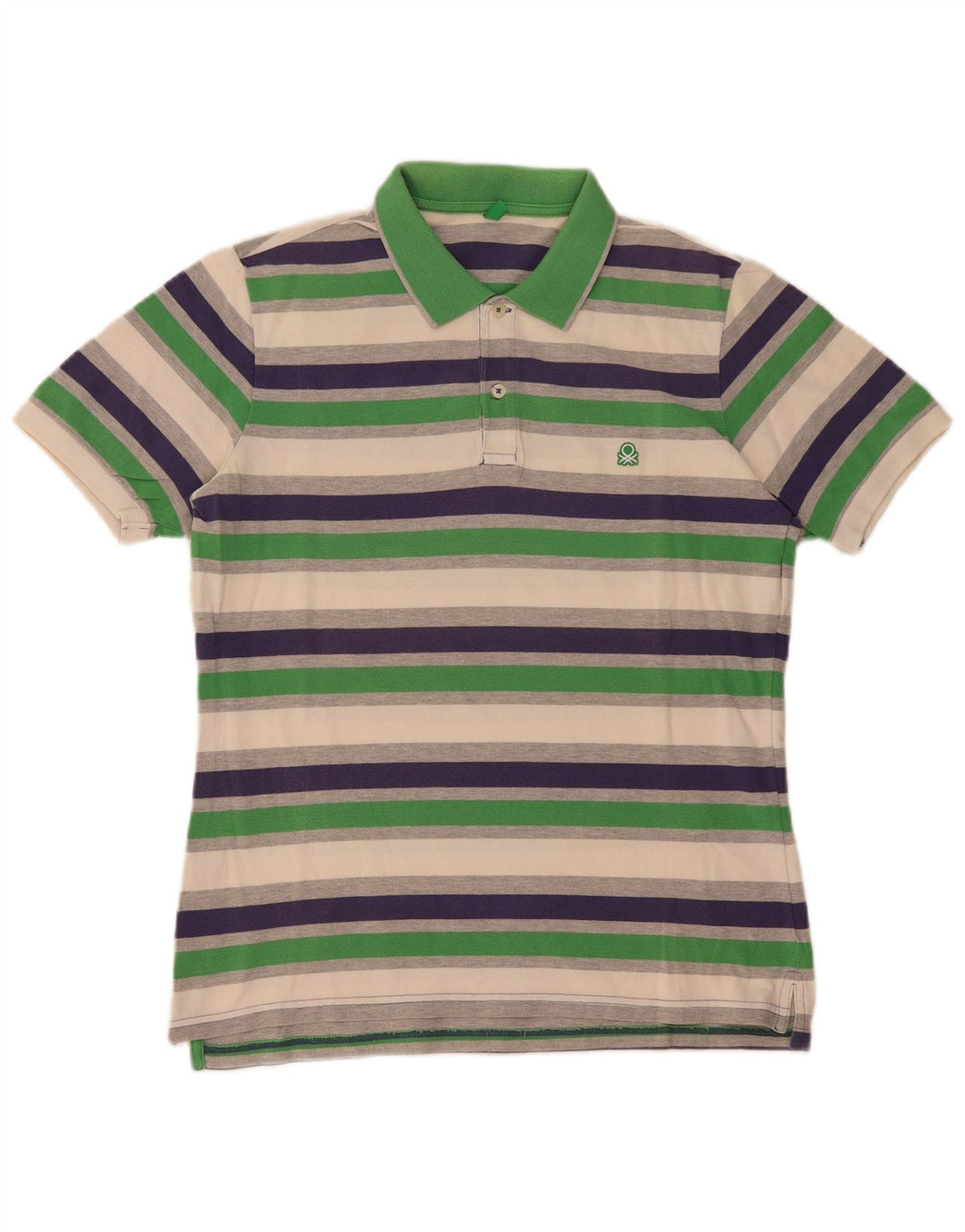 Benetton Mens Polo Shirt Medium Multicoloured Striped