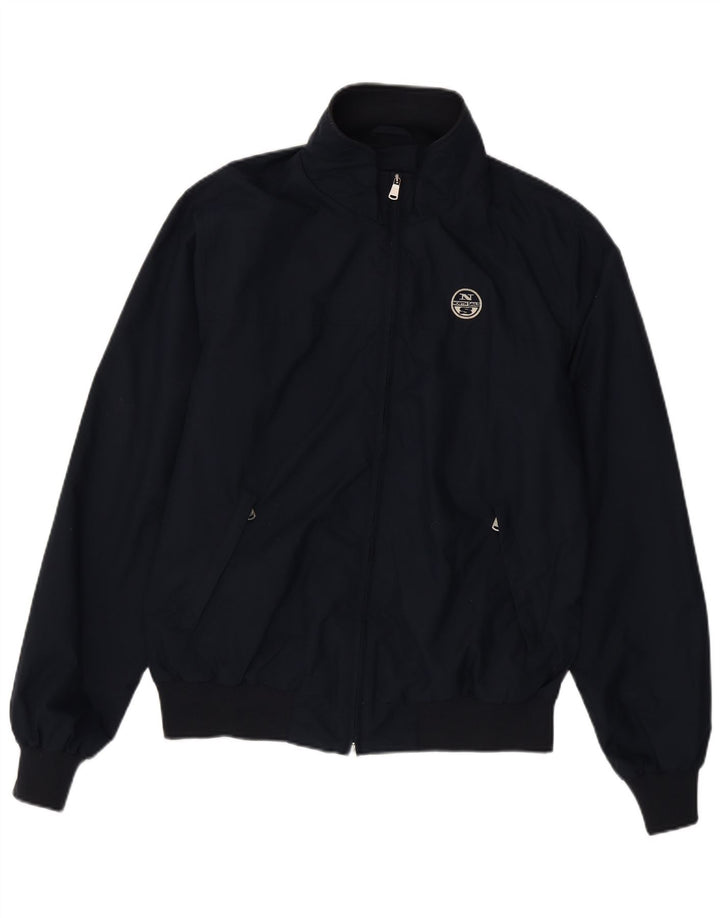 North Sails Mens Bomber Jacket UK 44 2XL Navy Blue Polyamide