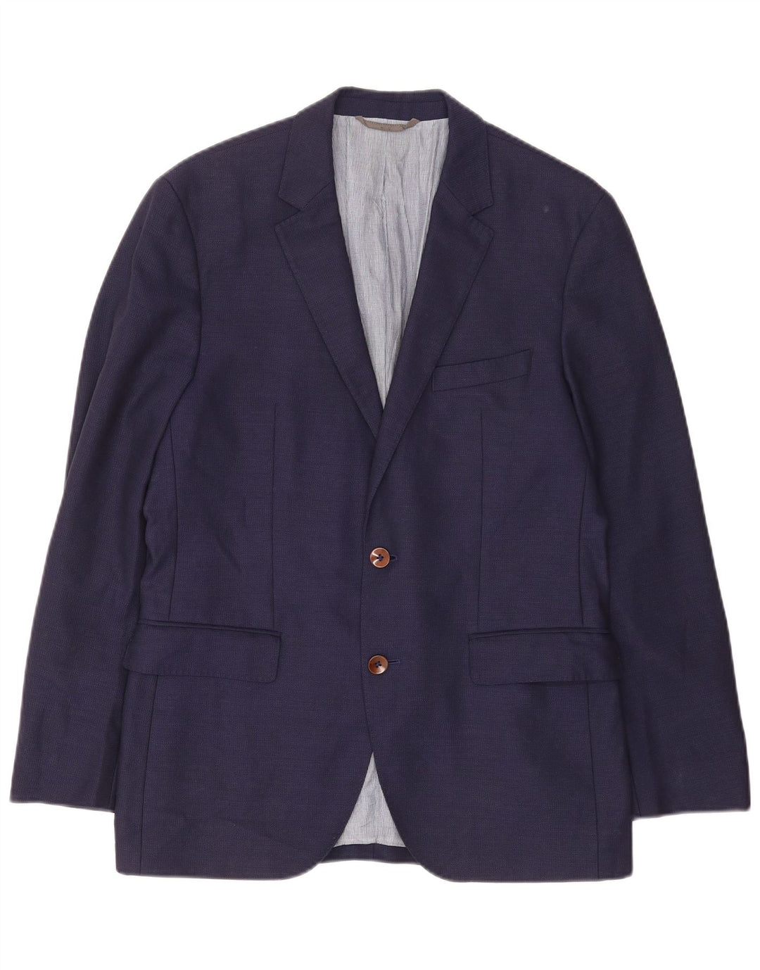Hugo Boss Mens 2 Button Blazer Jacket EU 48 Medium Navy Blue Virgin Wool