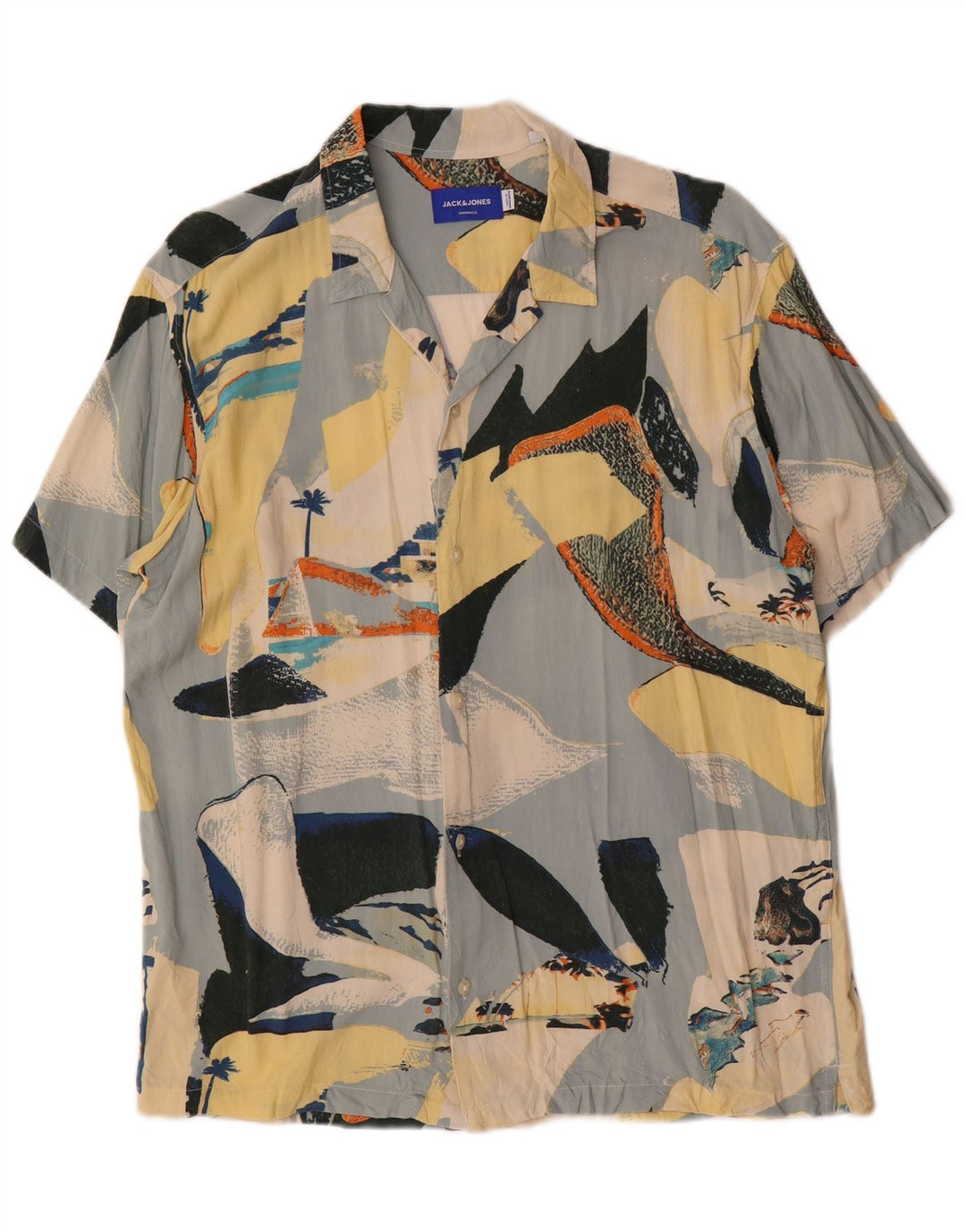JACK & JONES Mens Graphic Short Sleeve Shirt Medium Multicoloured Hawaiian
