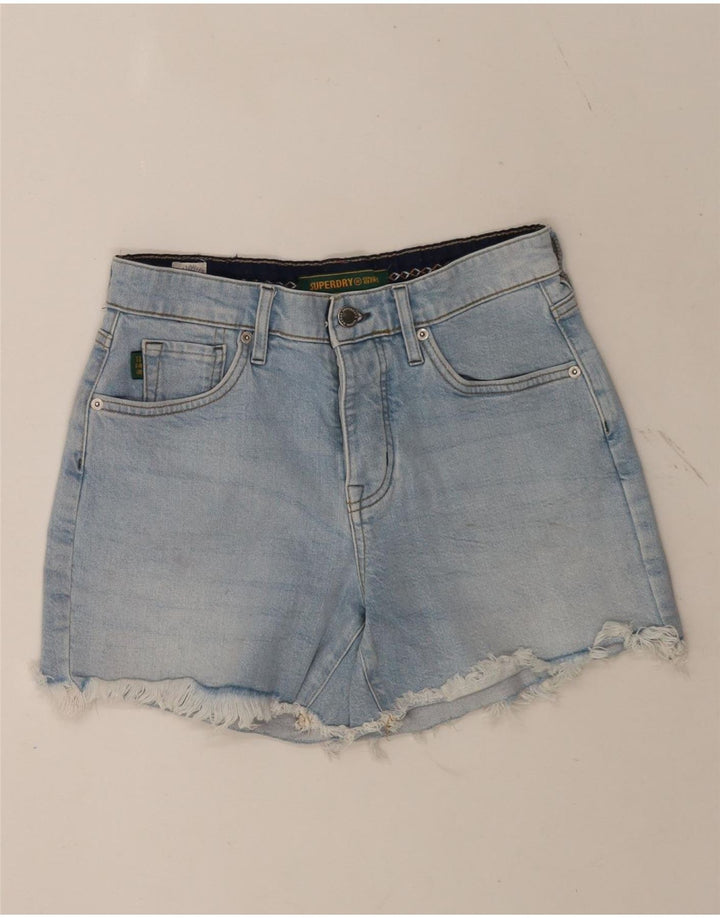 Superdry Womens Denim Shorts W28 Medium Blue Cotton