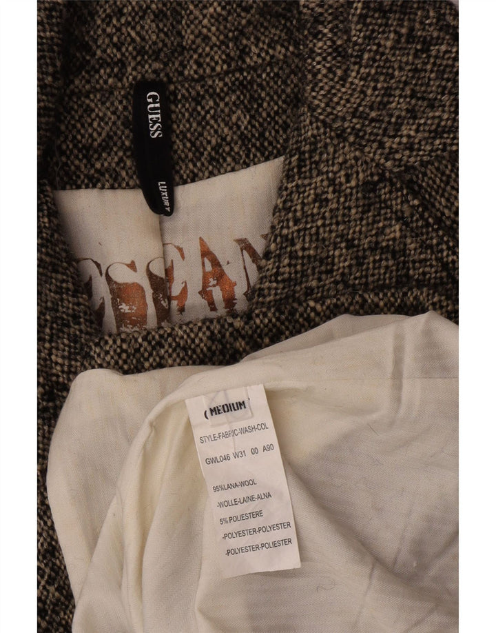 Guess Womens Overcoat UK 12 Medium Grey Flecked Wool
